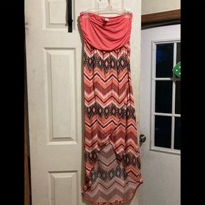 Tube top open leg dress